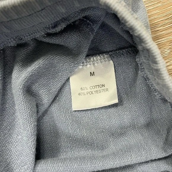 Jane & Delancey drawstring elastic waist dusty blue button flap side pockets, M. - Picture 3 of 6